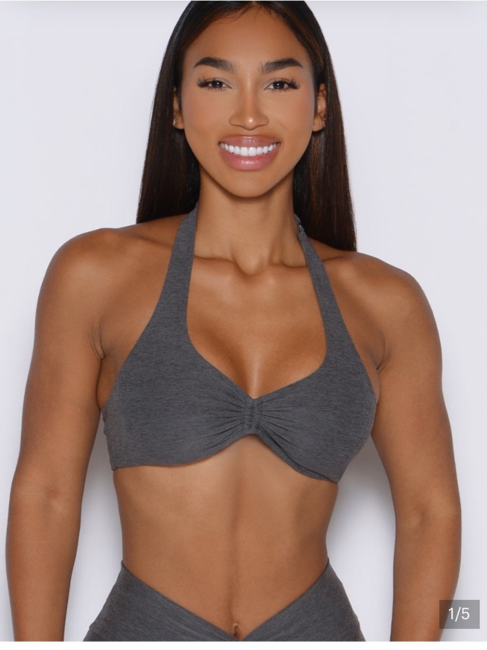 ISO Bombshell Sportswear Halter Bralette in Charcoal